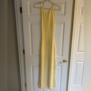 Free People Pale Yellow Spaghetti Strap Maxi Dress